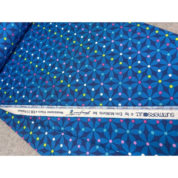 Summersault By Erin McMorris Cotton Fabric 1/2 yard x 44" Blue Geometric Pattern - Picture 3 of 7